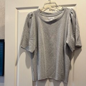 Velvet Heather Gray Puff Sleeve Tee